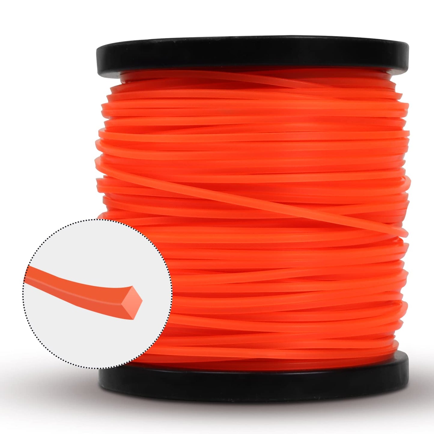 String Trimmer Line, Square Orange Heavy Duty Weed Eater String, Premium Nylon Universal 0.095" x 1.7LB, 330Foot